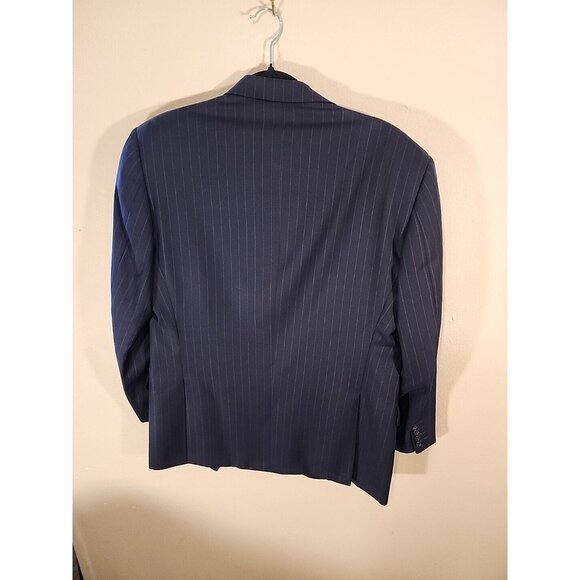 Ermenegildo Zegna Mens Wool Blazer Sport Coat Jacket Size 50 Navy Stripped - Picture 6 of 13